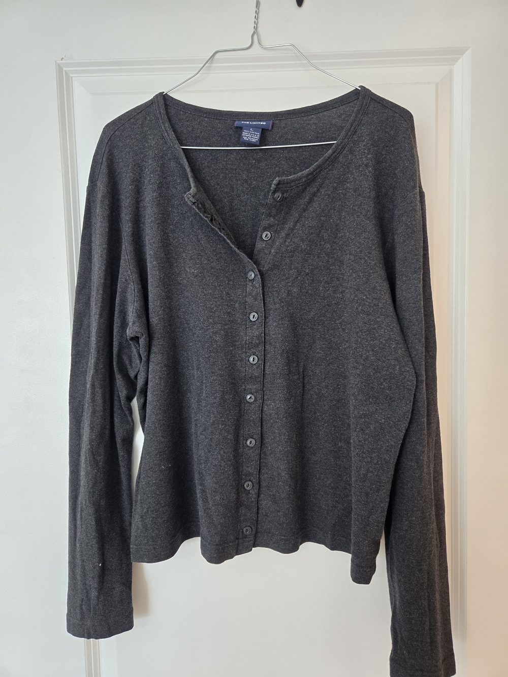 The Limited Dark Charcoal Gray Button-Front Cardigan